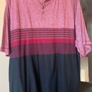 Men's Red and Black Striped Shirt